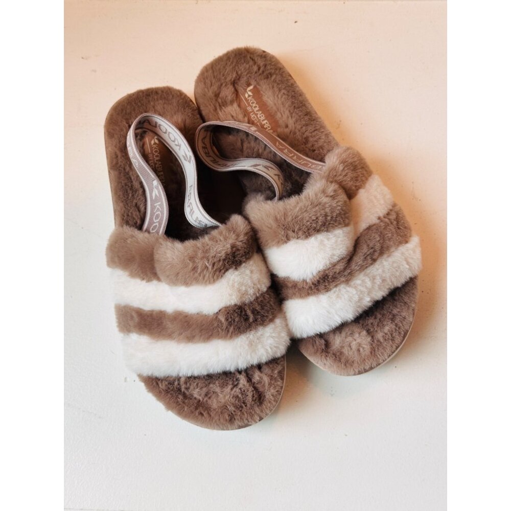 Koolaburra UGG Shoe Womens 7 Fuzz N Slide Faux Fur EU 38 Sandal Platform